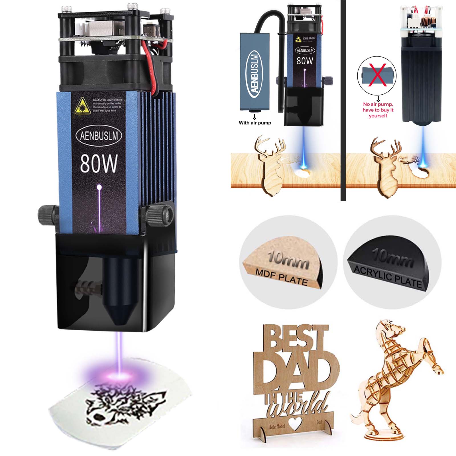 AENBUSLM 40W 80W Laser Cutting - đánh giá và giá Industrial Laser Engraver